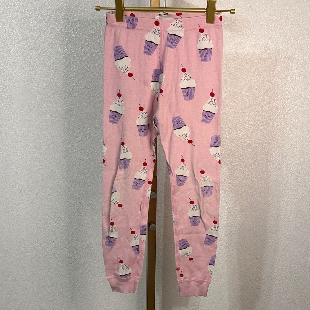 Hanna Andersson Pink Pajama Bottoms with Cupcake Print- Size 6-7